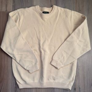 Eddie Bauer Vintage 90s Yellow Chunky Grandpacore Fisherman Men’s Cotton Sweater